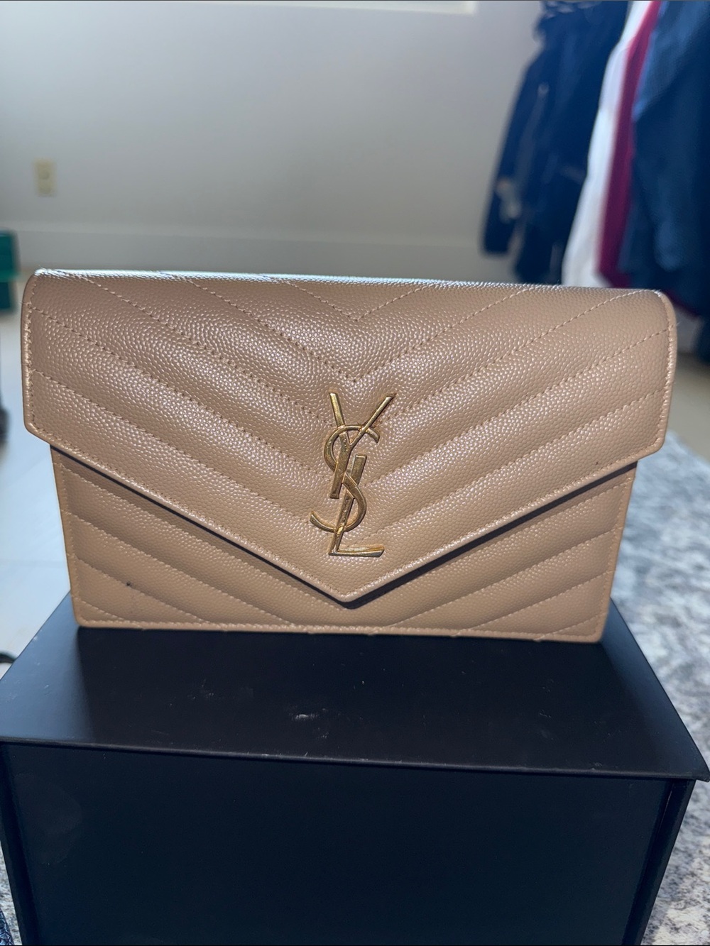 Saint Laurent Classic Monogram Wallet on Chain Small